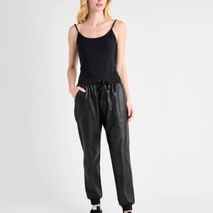 Vegan leather joggers